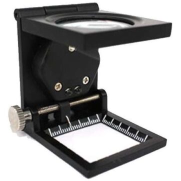 Lupa cuentahilos 8x metalica con 2 LED con tornillo micrométrico