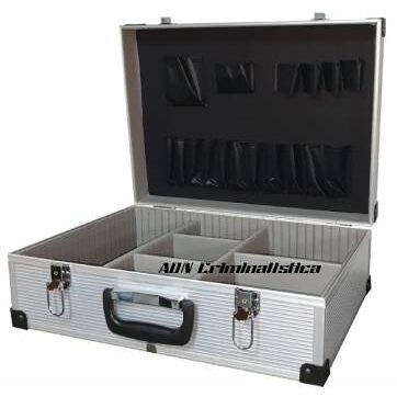 Maletín de aluminio reforzado grande con separadores y panel