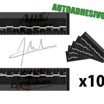 Testigos métricos escala lineal autoadhesivo negro 10 cm. x 10 un.