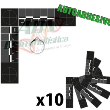 Testigos Métricos bidimensionales autoadhesivos negro x 10 un.