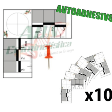 Testigos Métricos bidimensionales autoadhesivos blanco x 10 un. tamaño pequeño