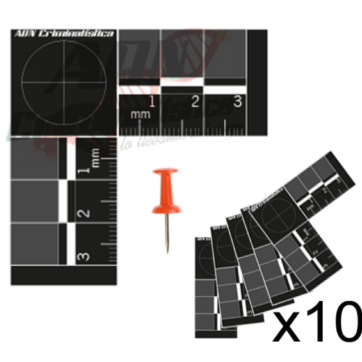 Testigos Métricos bidimensionales negro tamaño pequeño x 10 un.