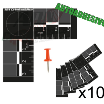Testigos Métricos bidimensionales autoadhesivos negro tamaño pequeño x 10 un.