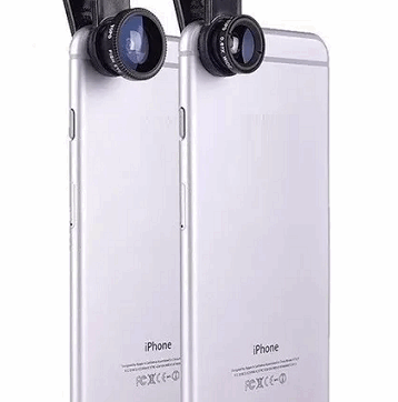 Kit de Lentes Ojo de Pez, Macro y Gran Angular para dispositivos móviles