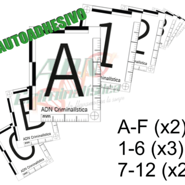 Señaladores métricos alfanuméricos autoadhesivos color blanco x 42 un.