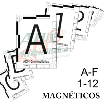 Señaladores métricos alfanuméricos magnéticos color blanco x 18 un.