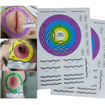 Patrones métricos adhesivos 360° para heridas x 5 un.