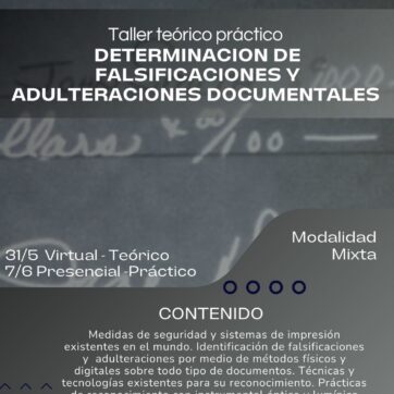 Taller teórico-práctico de Determinación de Falsificaciones (online y presencial)