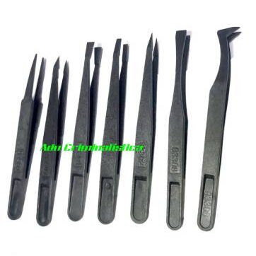 Juego de 7 pinzas bruselas antiestáticas de fibra de carbono para recolección