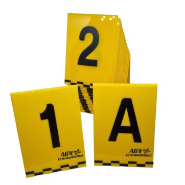 Juego de 20 señaladores de evidencia plásticos 1-15 y A-E (2 materiales)