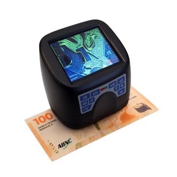 Detector multiespectral de documentos apócrifos 60x IR/UV/azul/blanca con pantalla LCD