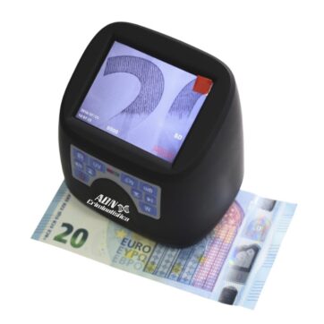Detector multiespectral de documentos apócrifos 60x IR/UV/azul/blanca con pantalla LCD